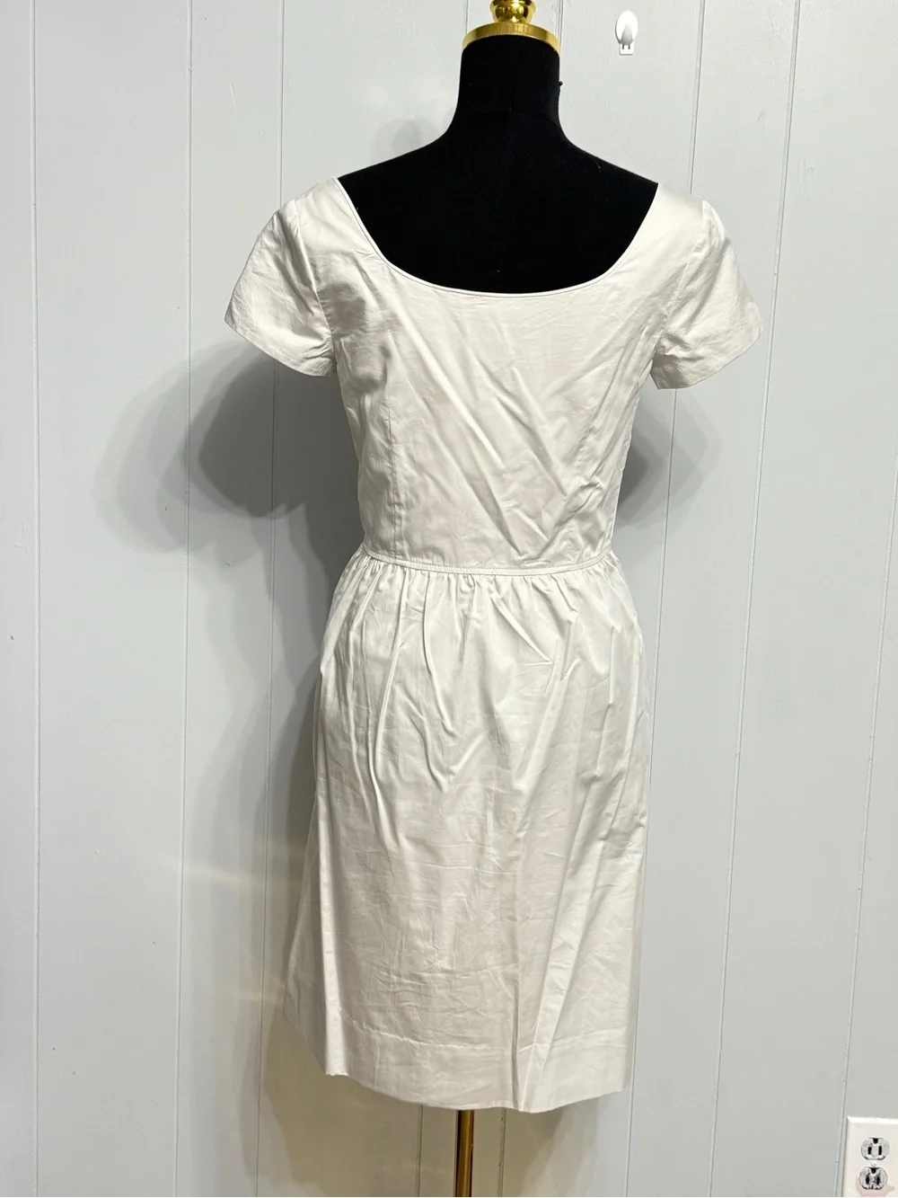 J. Crew 100% Cotton Light Gray Midi Dress with tie front for better fit